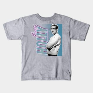 Buddy Holly - Retro Nostalgia Graphic Design Kids T-Shirt